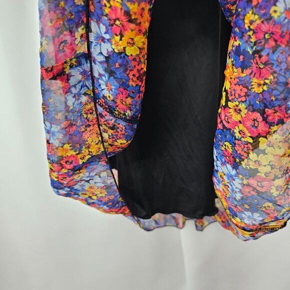 Melloday Women's Yellow/Blue Flowy Floral Maxi Dress Size X-Small NWOT - Picture 8 of 10